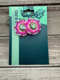 Hot Pink Abalone Dangles