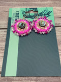 Hot Pink Abalone Dangles