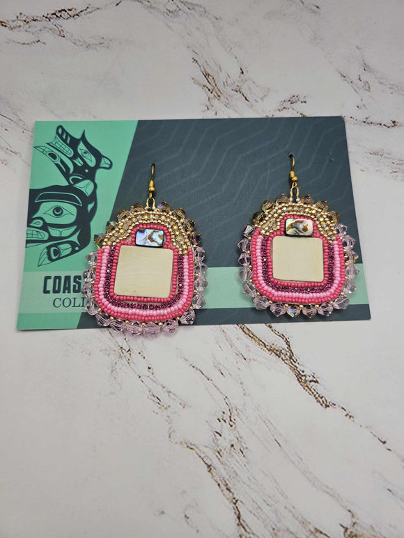 Pink Abalone Dangles