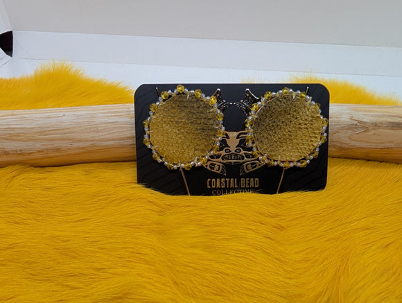 Marigold salmon leather minis