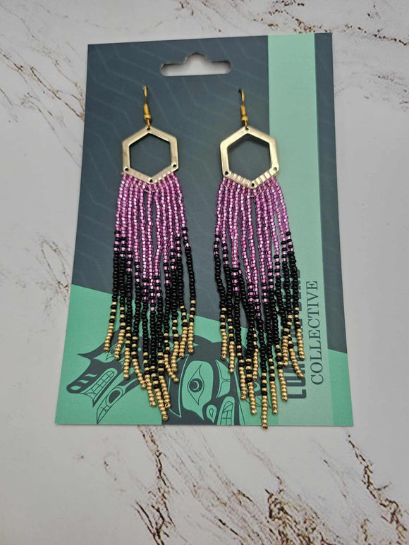 Pink and black fringe