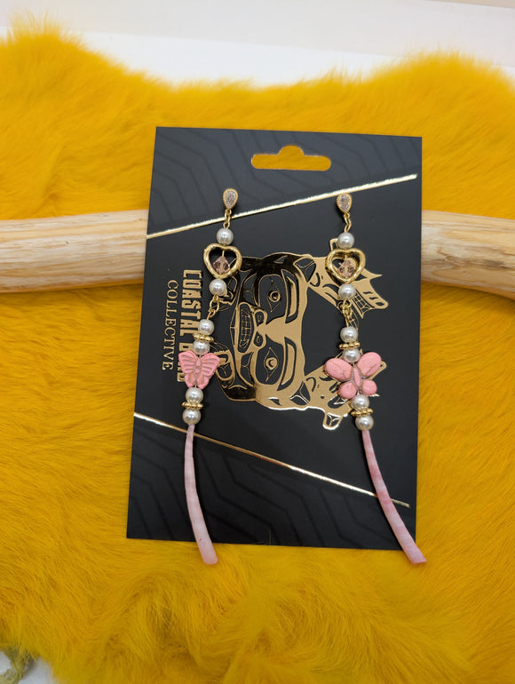 Pink Butterfly dangles